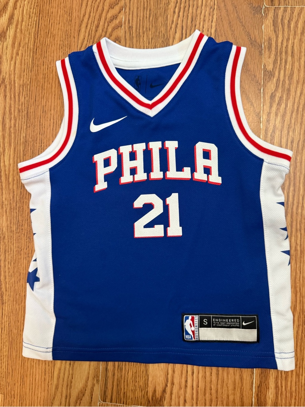 Nike Philadelphia 76ers Joel Embiid #21 Icon Jersey Youth Small S Blue Sixers